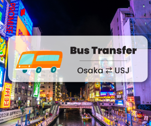 도톤보리 야경과 오사카–USJ 셔틀버스를 안내하는 Klook 상품 이미지